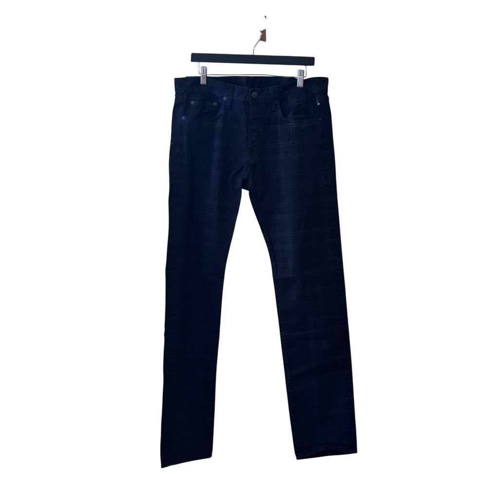 J Brand Mens Union Blue Plaid Denim Jeans 14023902500P Navy Blue Size 34
